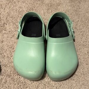 Birkenstock green clogs